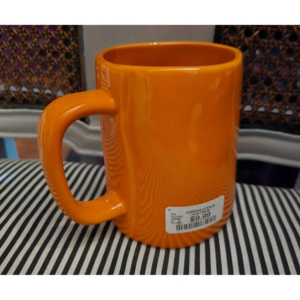 NWT Rae Dunn Halloween Orange Trick or Treat Coffee Mug